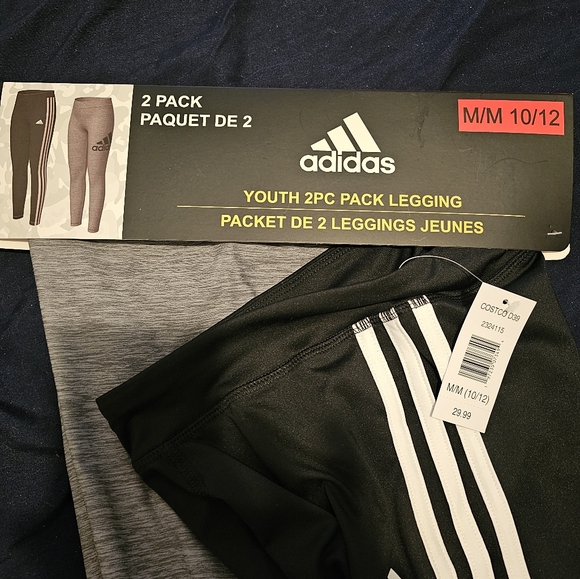 Brand new with tags Adidas youth leggings pack of 2! - Picture 3 of 3